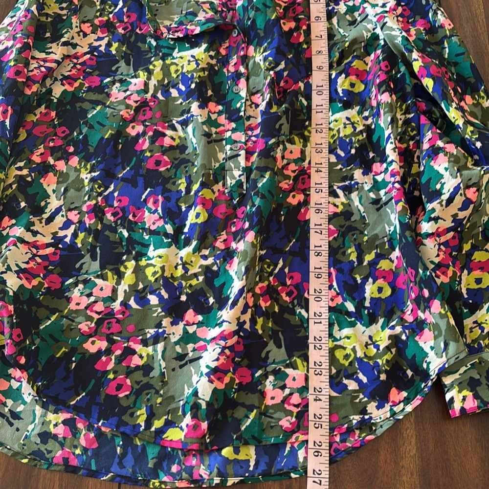 J.Crew Floral Multi-Color Long-Sleeve Blouse Size Medium - Picture 8 of 8